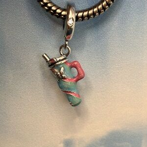 Stanley style cup thermos sterling silver pink blue butterfly charm pendant
